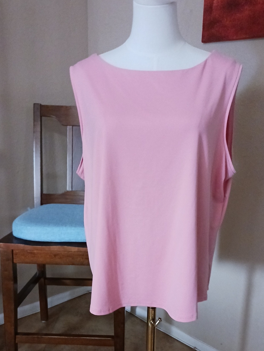 George Sleeveless Boatneck Tank Top - Light Pink